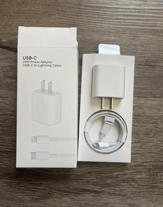 20W Fast Charging Adapter with Lightning Cable (USB-C to Lightning)