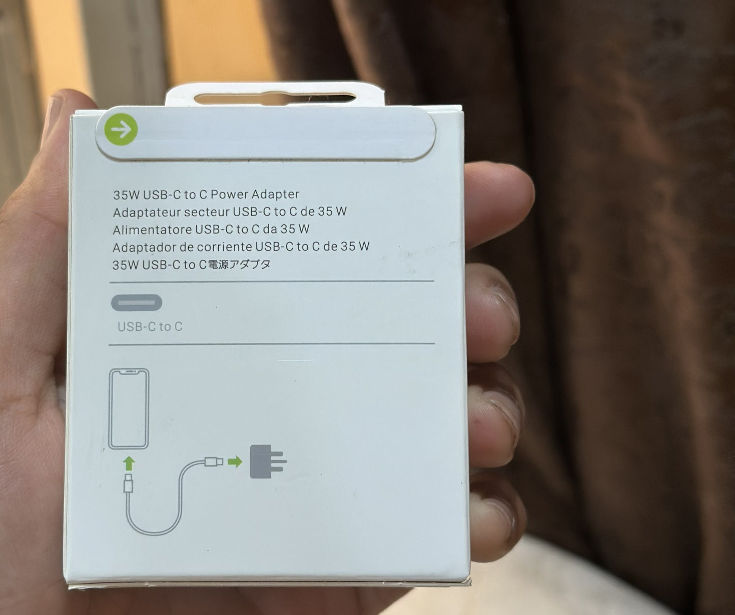 35W Fast Charger 3-Pin with USB-C to USB-C Cable for iPhone 16 Pro Max