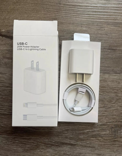 20W Fast Charging Adapter with Lightning Cable (USB-C to Lightning)