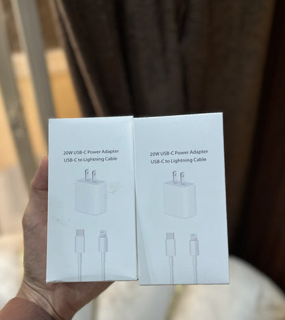 20W Fast Charging Adapter with Lightning Cable (USB-C to Lightning)