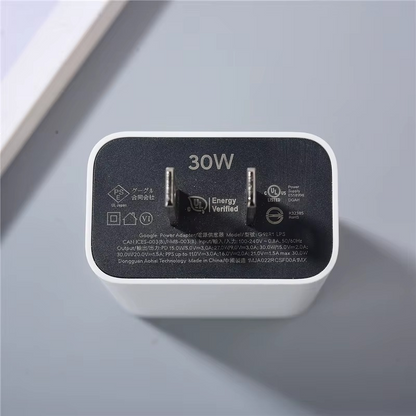 Only Adopter 30W USB-C Charger for Google Pixel 9A 8A 7A 6A 5 PD Fast Wall Charging Adapter