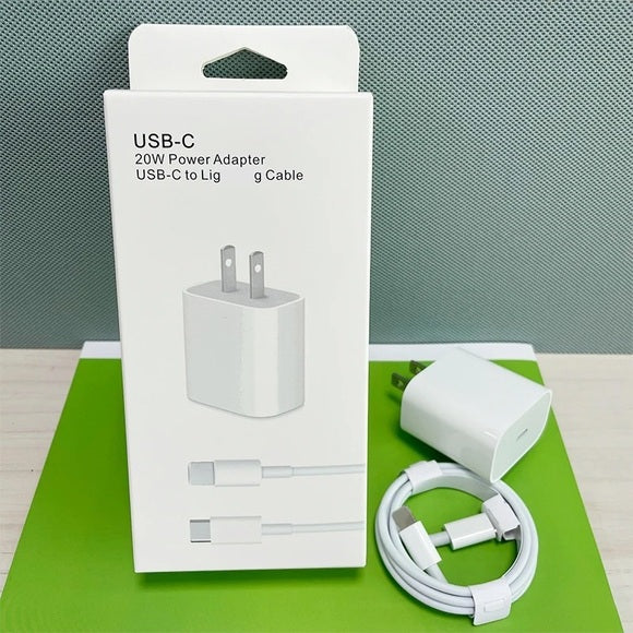 20W Fast Charging Adapter with Lightning Cable (USB-C to Lightning)
